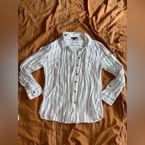 Striped button down top